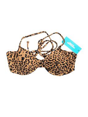 NWT | Sports Illustrated Underwire Push-Up Bikini Top | Leopard Print | Large